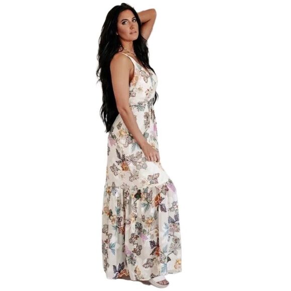 New! Aakaa Floral Maxi Sundress Sz M - Picture 2 of 5